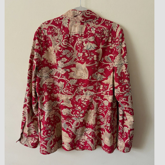 Pendleton Women's Blazer Jacket Red Floral Cotton size XL Boho Fall - Picture 4 of 6